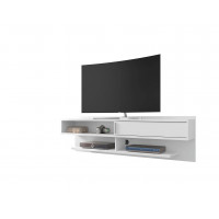 Manhattan Comfort 222BMC6 Astor 70.86 Modern Floating Entertainment Center 1.0 with Media Shelves in White